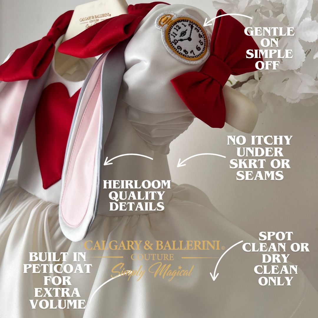 Wonderland White Rabbit Fairytale Dress (Ages 1–6 yrs) |  Kids Couture Outfit