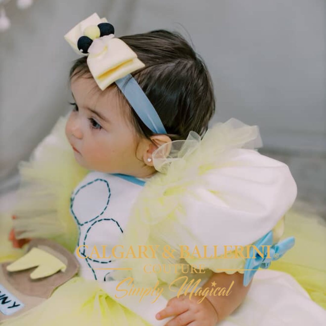 Winnie the pooh dress for baby girls birthdays 