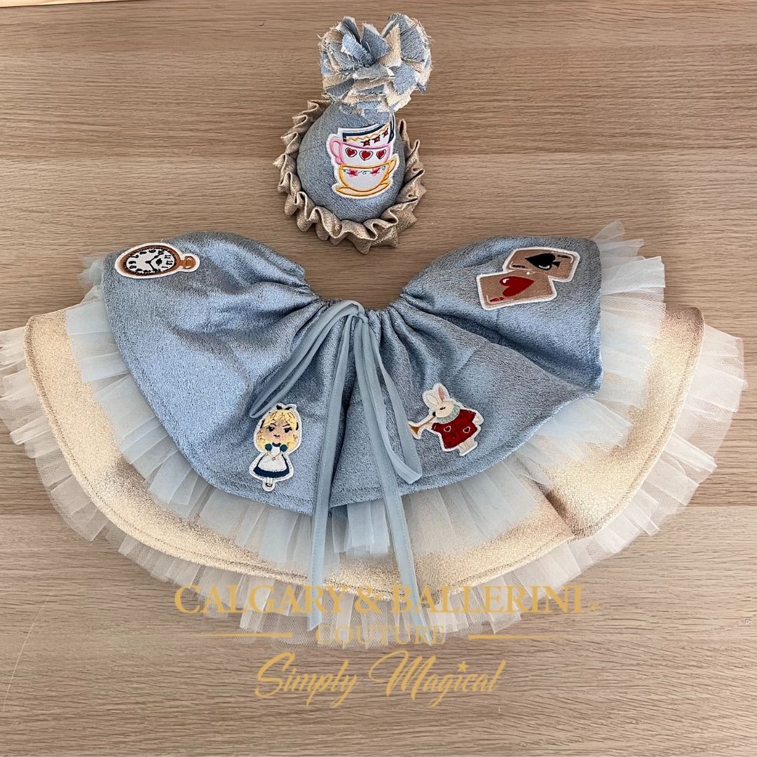 Alice First Birthday Outfit – 2-in-1 Collar Skirt Set and Party Hat