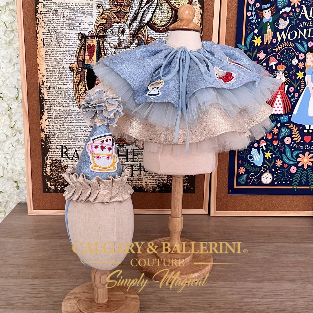 Alice First Birthday Outfit – 2-in-1 Collar Skirt Set and Party Hat