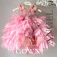 Birthday Dress for Girls long pink feather dress on hanger 