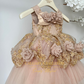Handcrafted rose gold birthday outfit for baby girl Blush Pink Flower Girl Dress