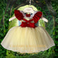 Bespoke Little Mirror Snow White Dress - 2026 Lava Falls Red & Lapis Blue Heritage Couture - Artisan Inflated Puff Sleeves & No-Itch Silk Shield - Calgary and Ballerini 21 Years