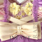Luxury Rapunzel themed 1st birthday dress, handmade purple princess gown with silk flowers and lace detailing, boutique heirloom couture for royal celebrations, Calgary and Ballerini.