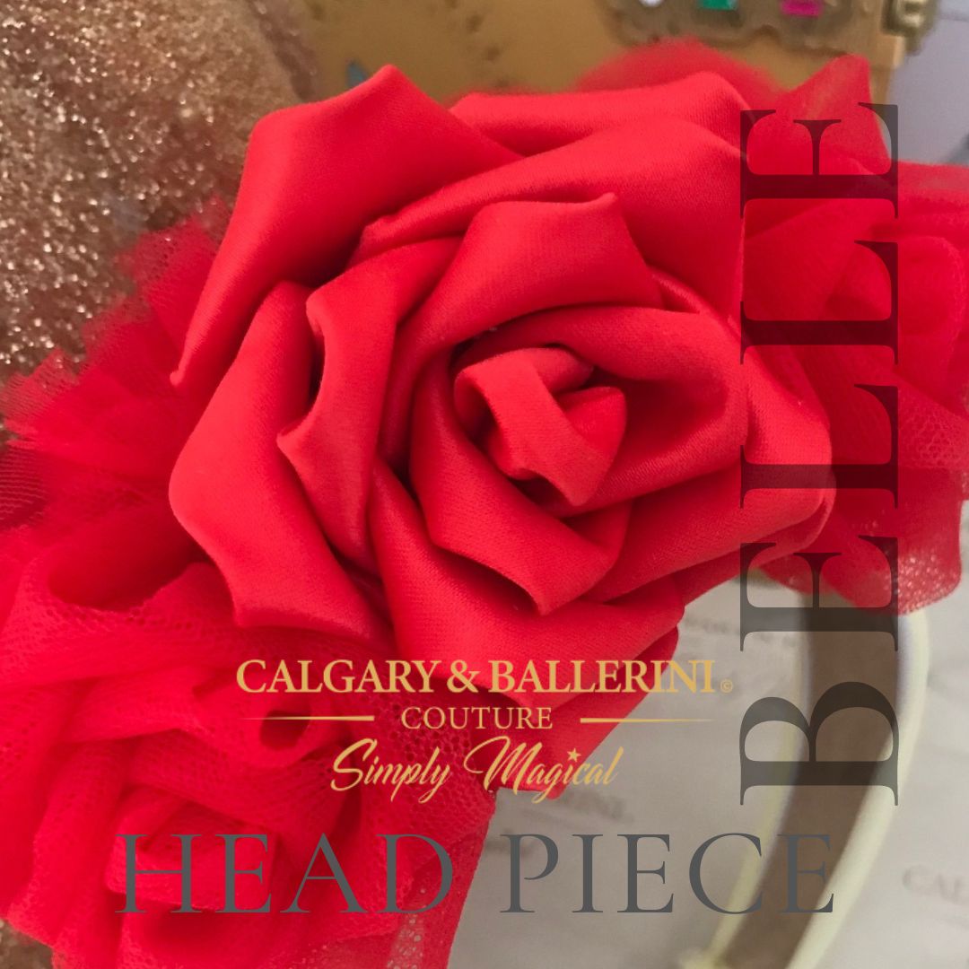 Beauty and the Beast-inspired headband with red roses