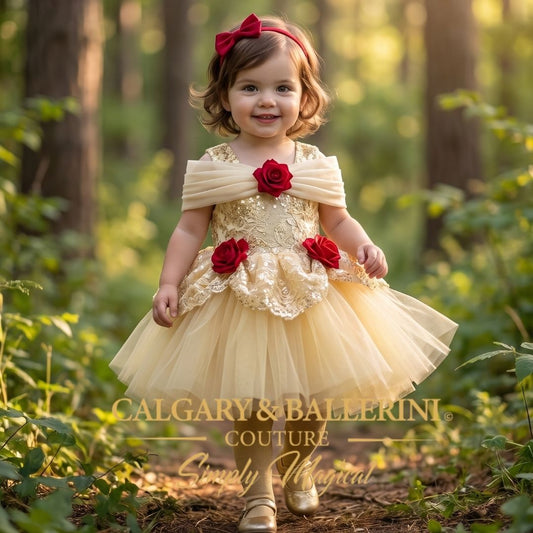 Handmade Yellow Princess Dress Baby Girls