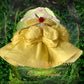 Yellow Red Rose Heirloom Couture Gown (Ages 1–6 yrs)
