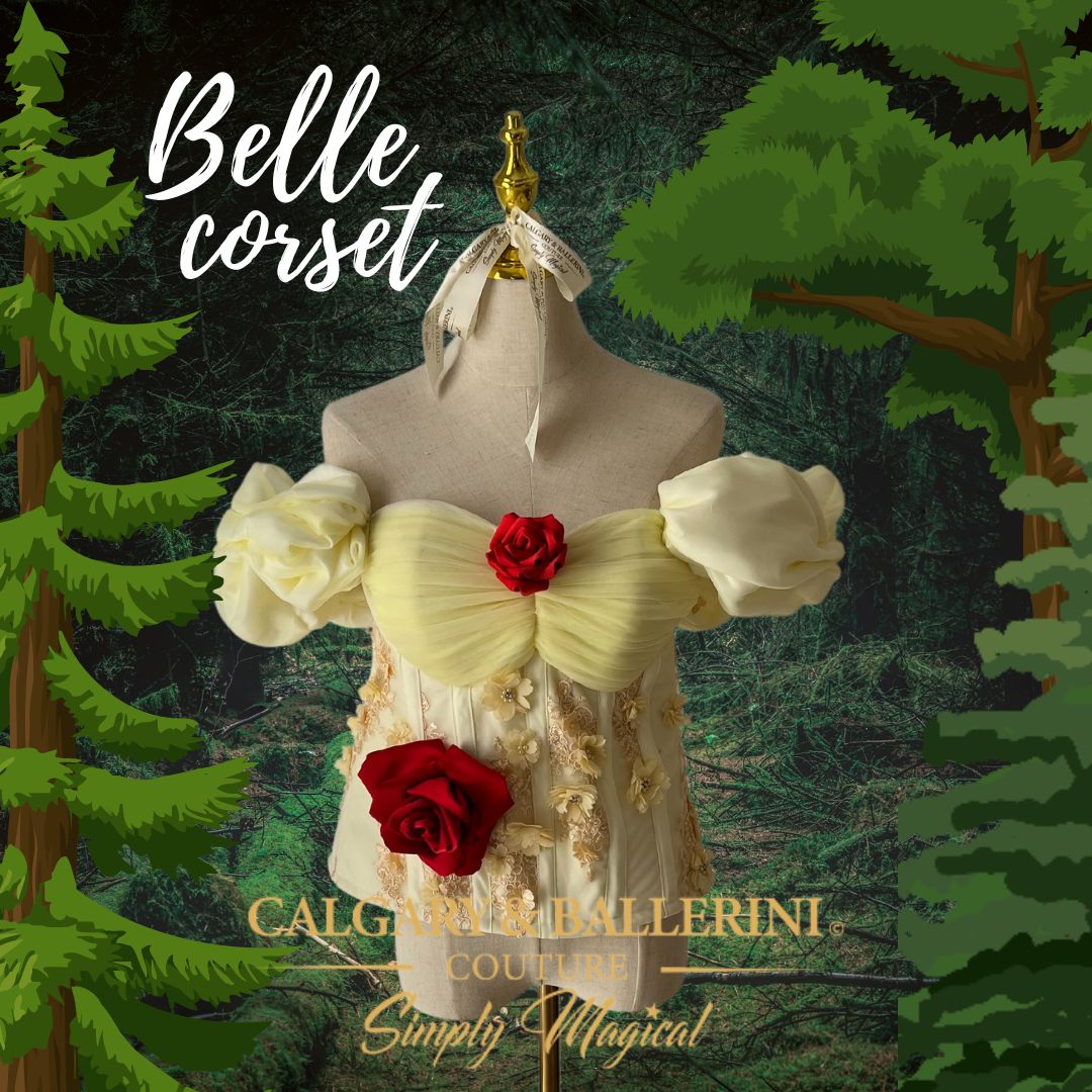 belle corset top view on mannequin 