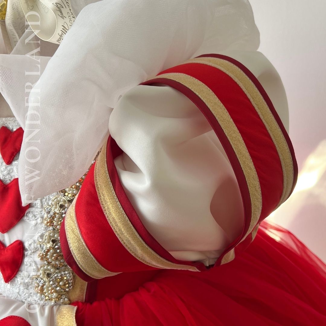 bespoke Red heart princess dress girls