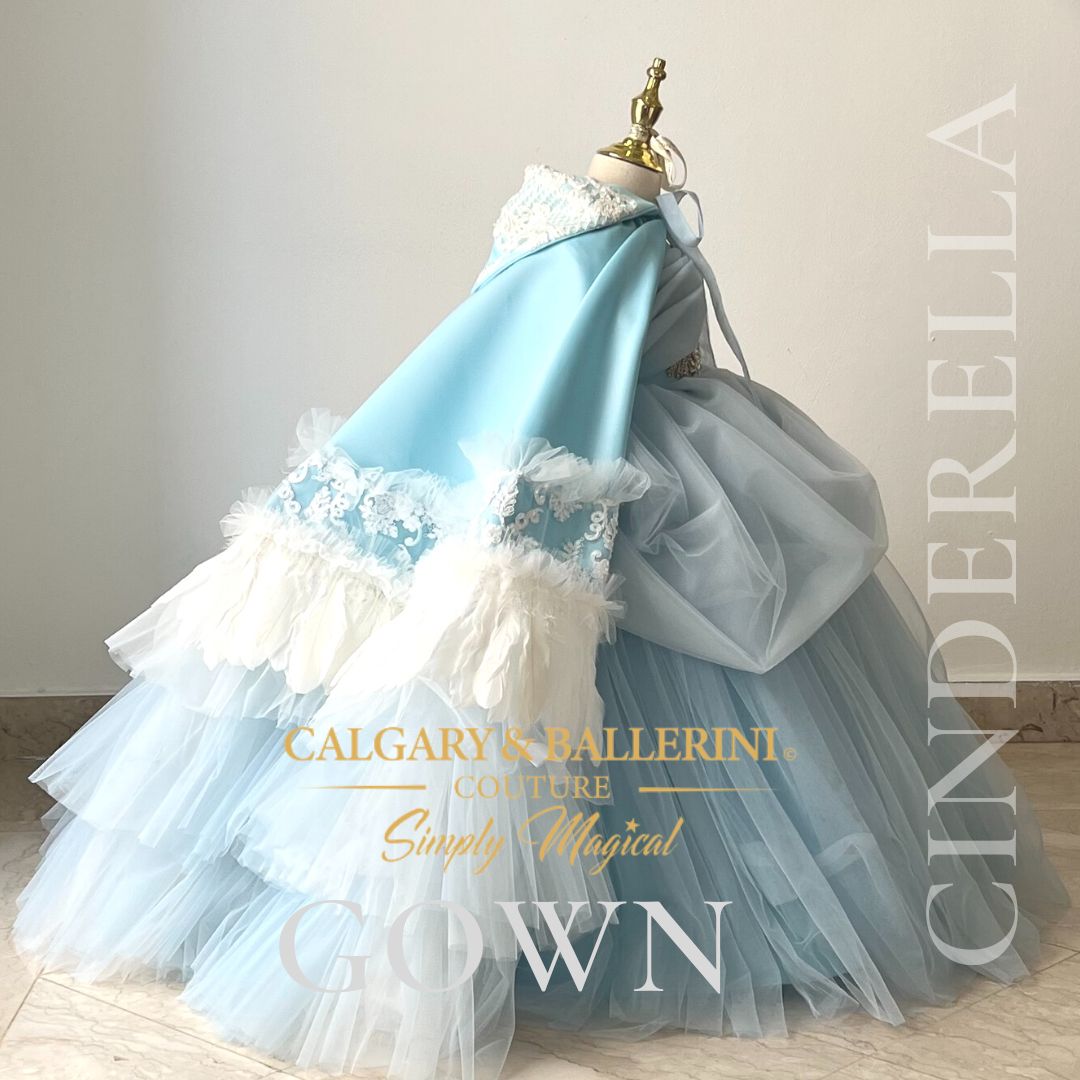 Blue couture Cinderella gown for kidscostumes