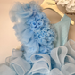 couture blue flower girl dress 