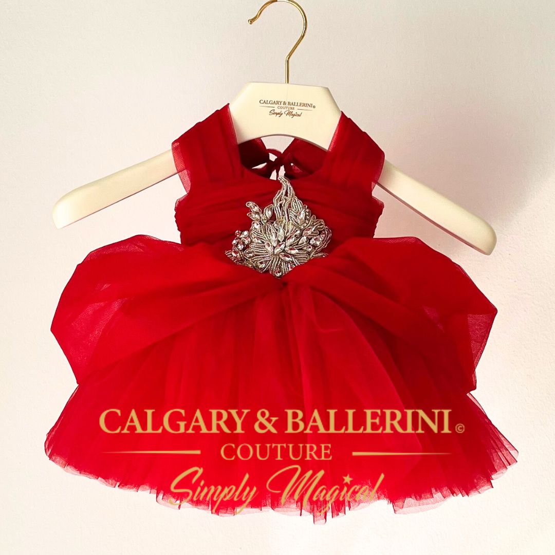 Red Cinderella Couture Christmas Kids Gown $399+ (Ages 1–6 yrs)