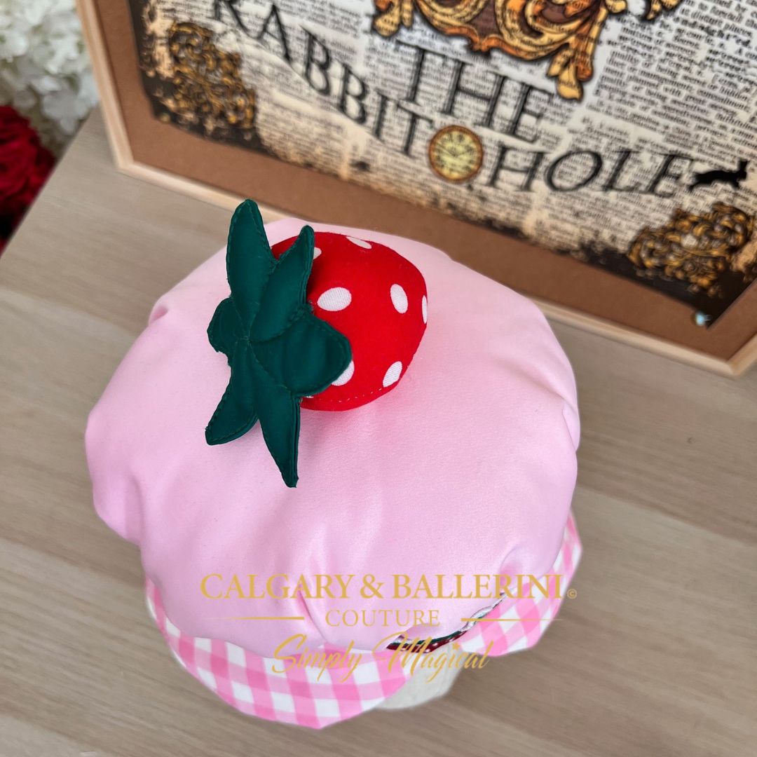shop High-End Couture Birthday Party strawberry Shortcake Prop Hat for Milestone Sessions – Exclusive Designer Berry Inspired Bonnet for Luxury Children’s Portraiture, Calgary and Ballerini.