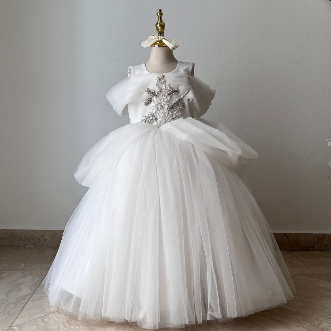 First Communion Dress |  Cinderella White Cape