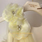 Custom Long Yellow Feather Dress for Luxury Parties and Weddings