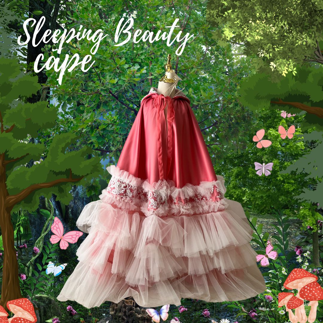 deluxe pink princess cape sleeping beauty cape 