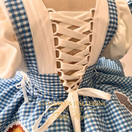 Adult size Vintage Brick Road Blue Gingham Dress