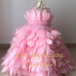 Baby Pink Feather Dress Girls (Ages 6M–6Y) Birthday Party Outfit