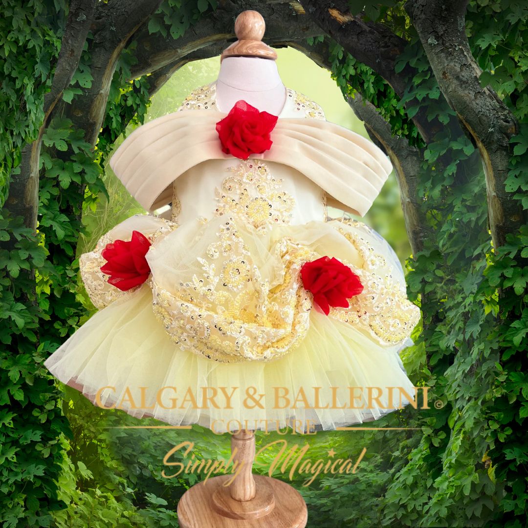 Shop baby couture princess dress belle from princesses inspired 2026 princess belle baby dress 
