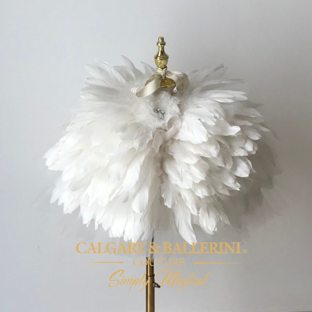 Luxury First Communion Dresses – Princess Ballgown with Feather Cape