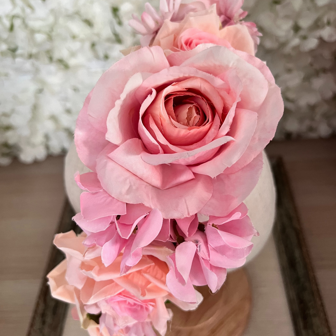 Luxury flower crown for girls in pink and blush tones