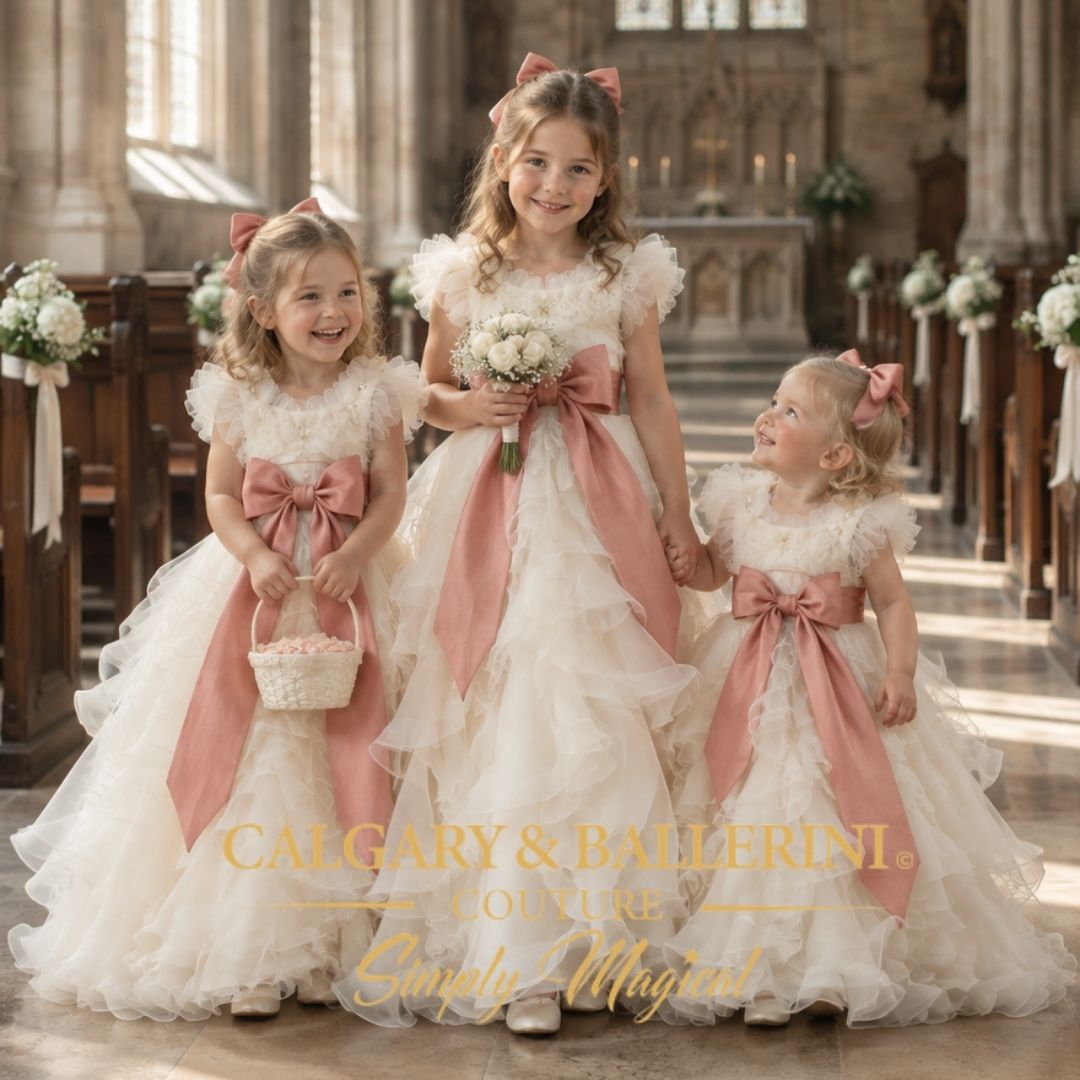 Luxury Ivory Flower Girl Dress | Heirloom Couture Gown
