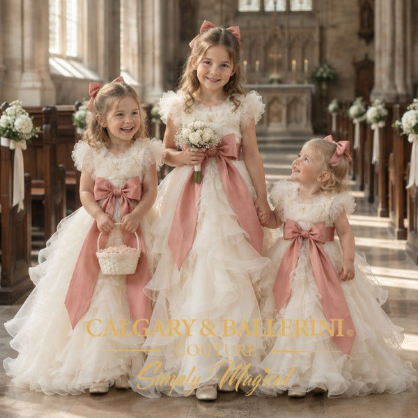 Custom couture flower girl dresses