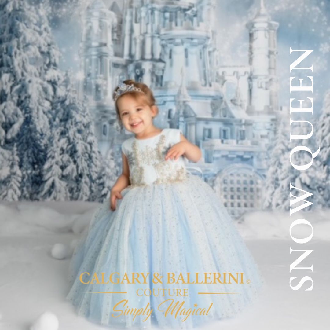 Frozen dress featuring Elsa’s signature ice blue design