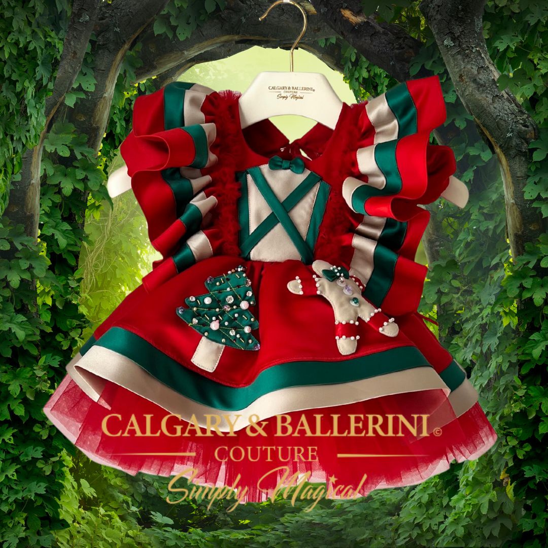 Shop limited edition Gingerbread Kids Couture Dress | $575+ Handmade Christmas Gown | Calgary & Ballerini