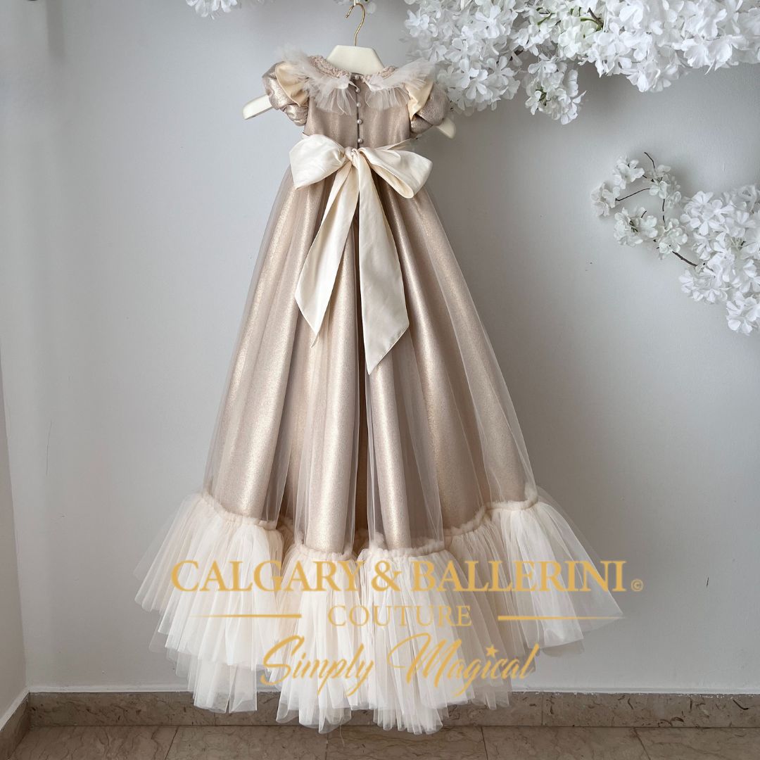 Golden Legacy Baptism Gown | Infant Couture $799 | FINAL SALE COUTURE