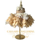 Gold Goose Feather Dress (Ages 6M–8 Yr) Kids Fairytale Party Outfit