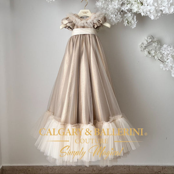 Ivory and gold heirloom christening gown