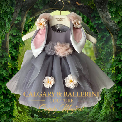 $450 "The Thumper Blossom" Girls Tulle Floral Couture Dress  | Calgary and Ballerini