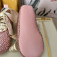 Shop Hand-Placed Rhinestone Pink Baby Shoes – Artisan Couture Sparkle Footwear for High-End Milestone Celebrations, Calgary and Ballerini.