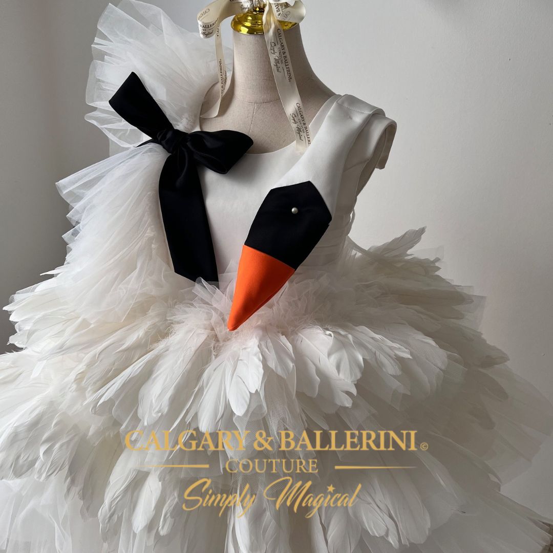 Handmade couture swan dress inspired by Björk