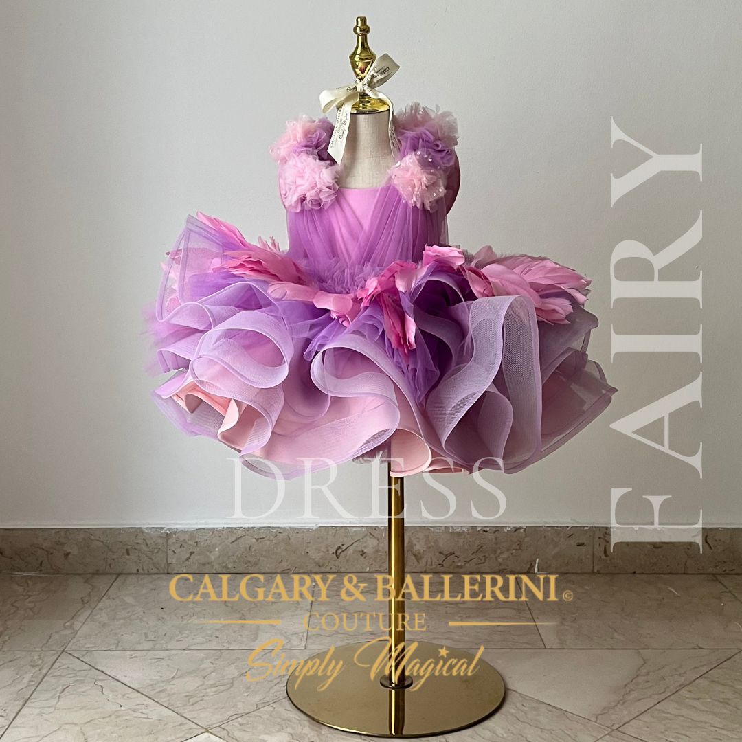 Shop Bespoke Portrait Fairy Birthday Dress Pink with Sparkle Wings 5