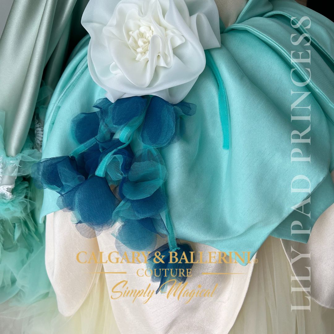 Shop heirloom Tiana birthday party dress, luxury cape and petal-hem ball gown, the #1 ranked storybook couture for high-end celebrations.