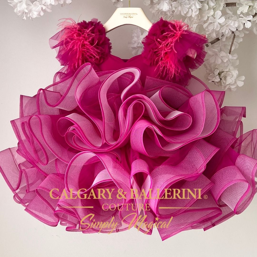 Hot Pink Ruffles Birthday Dress - (Final Pieces)