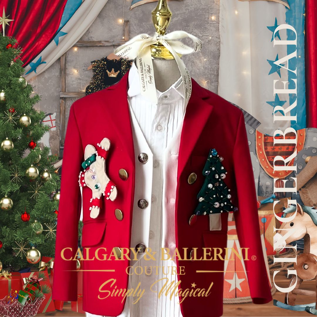 Festive boys’ Christmas suit with pearls, sequins, and rhinestones