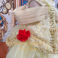 Infant princess Bell costume with twirl skirt and rose accents