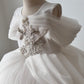 First holy communion Vintage dress with lace cape for girls