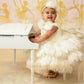 Ivory Feather Knee Length (Ages 6M–6Y) Kids Princess Dress Outfit