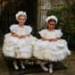 Luxury ivory feather dress for girls  