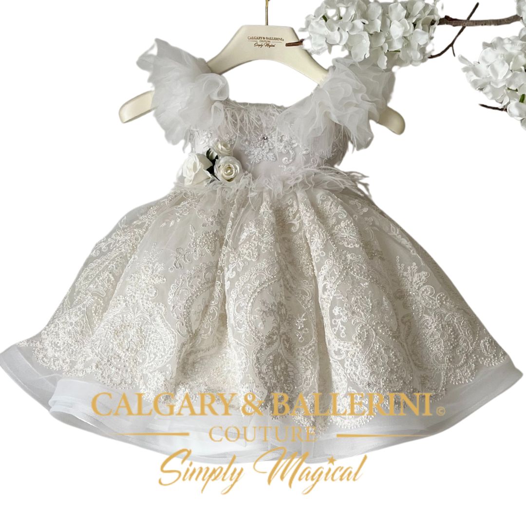 White Baptism Dress Baby  -  FINAL SALE COUTURE
