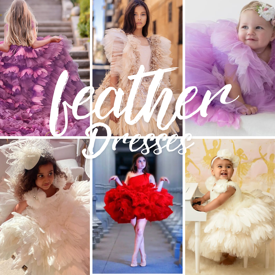 kids designer feather dress toddler and girls 