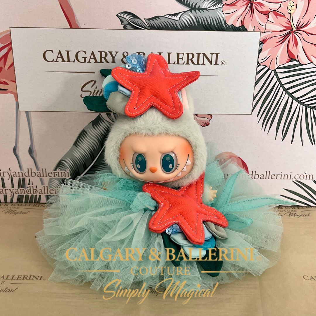 Mermaid Couture Designer Gown for Labubu Doll