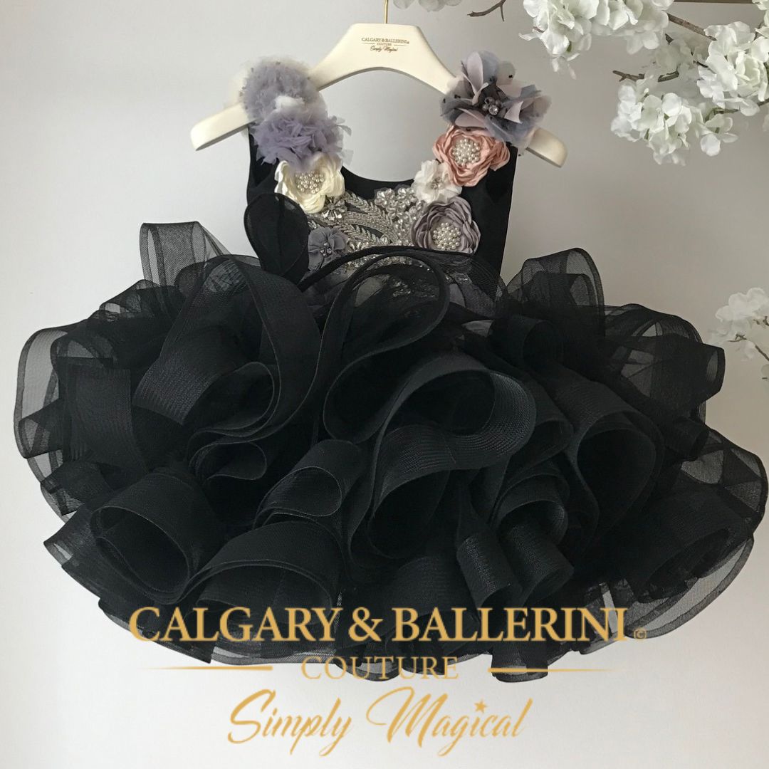 Little Black Dress Ruffles (Ages 1–10 yrs) | & Party Hat