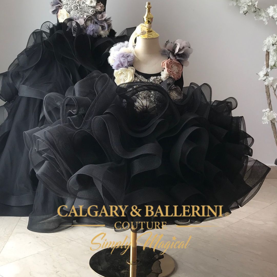 Little Black Dress Ruffles (Ages 1–10 yrs) | & Party Hat