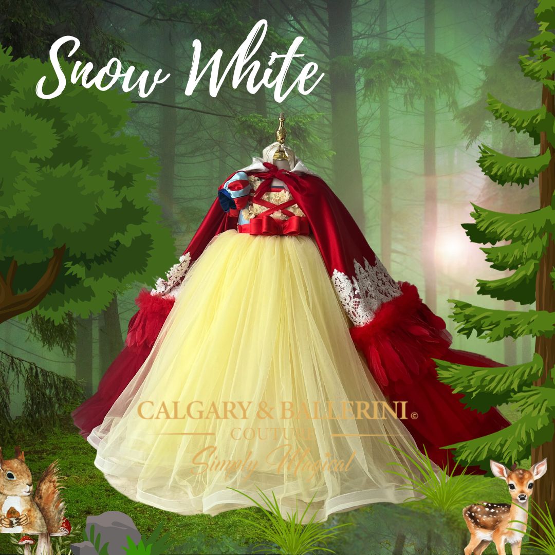 Luxury Snow White costume for girls with yellow ball gown