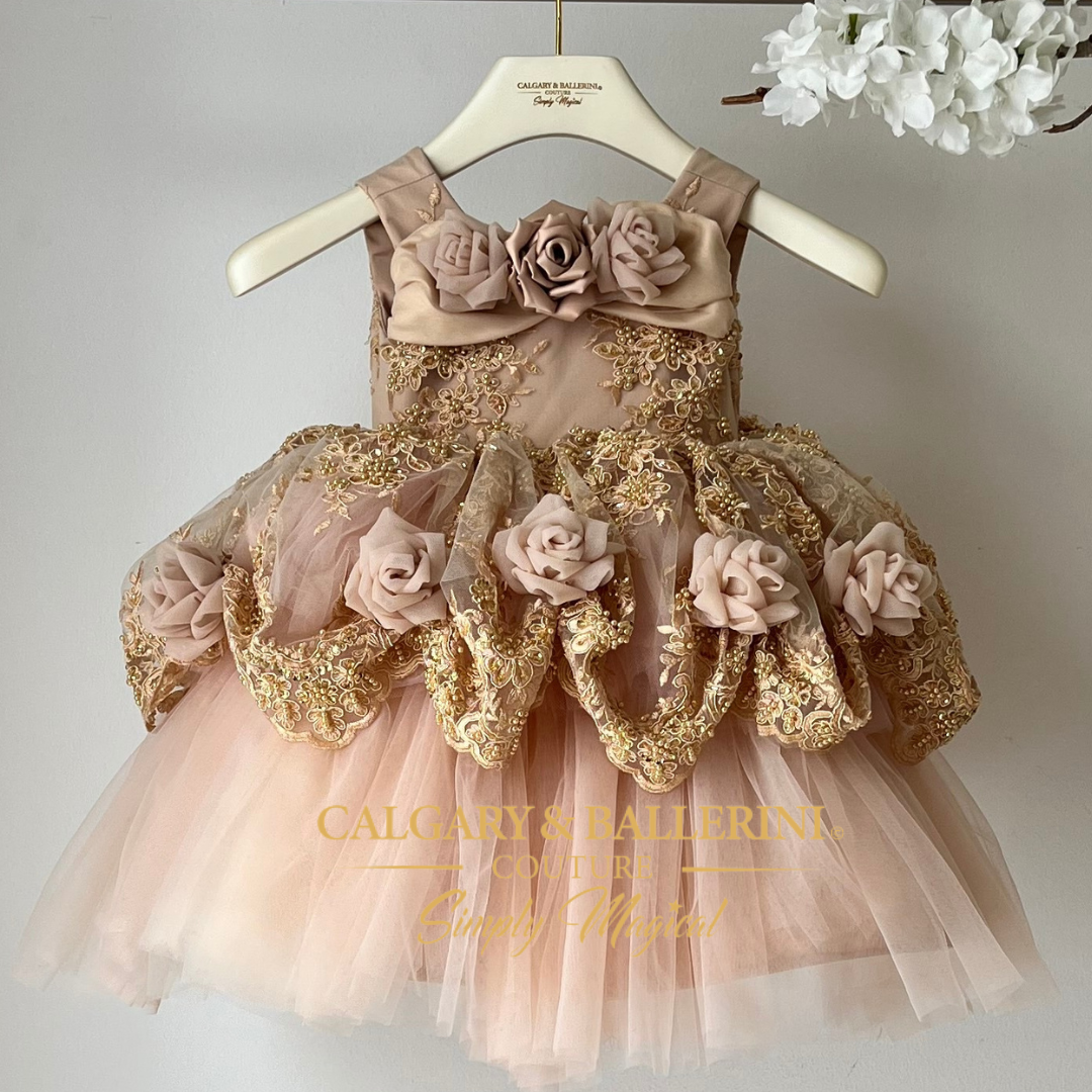 designer baby Rose Gold Birthday Dress